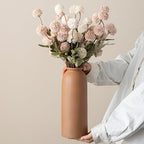 Large Decorative Ceramic Vase Set, 3 Pieces, Nordic Modern Boho Style, Earthtone Color Mix, Modern Farmhouse for Home Decor (XL Coffee Mix)