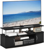 Furinno JAYA Large Entertainment Stand for TV Up to 55 Inch, Americano/Chrome