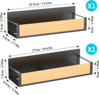 HuggieGems 2 Pack Magnetic Spice Storage Rack Organizer for Refrigerator and Oven, Wood Fridge Organizers and Storage