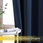NICETOWN Bedroom Window Blackout Curtain Panel - Thermal Insulated Blackout Drape/Drapery for Loft, Guestroom (Navy, 1 Panel, 80 x 84 inch)