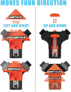 WETOLS Corner Clamp for Woodworking, 90 Degree Right Angle Clamp, Wood Clamps, 4Pcs Adjustable Spring Loaded Woodworking Clamp, Gifts for Dad, Birthday Gifts for Men, Photo Framing, Orange