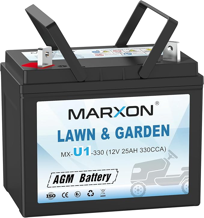 MARXON U1 12v 330CCA Riding Lawn Mower Battery, Garden Tractors Battery Maintenance Free AGM Batteries Compatible with Troy-Bilt John Deere Toro Cub Cadet Craftsman Ariens Poulan Pro Massey Ferguson