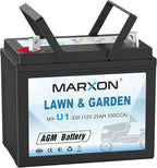 MARXON U1 12v 330CCA Riding Lawn Mower Battery, Garden Tractors Battery Maintenance Free AGM Batteries Compatible with Troy-Bilt John Deere Toro Cub Cadet Craftsman Ariens Poulan Pro Massey Ferguson