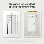 AUGO Magnetic Screen Door - Self Sealing, Heavy Duty, Hands Free Mesh Partition Keeps Bugs Out - Pet and Kid Friendly - Patent Pending Keep Open Feature - 38 Inch x 83 Inch