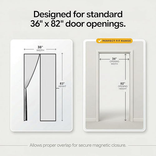 AUGO Magnetic Screen Door - Self Sealing, Heavy Duty, Hands Free Mesh Partition Keeps Bugs Out - Pet and Kid Friendly - Patent Pending Keep Open Feature - 38 Inch x 83 Inch