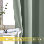 NICETOWN Blackout Sage Green Curtain for Classroom, Thermal Insulated Grommet Room Darkening Window Treatment Sound Reducing for Bedroom/Home Office, 1 Panel, W46 x L63