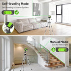 Huepar Laser Level with Tripod,100Ft Self Leveling Green Cross Line Laser for Picture Hanging, Tile, Decoration & DIY Construction – AA Battery&Picture Hanging Strips, Indoor Use