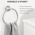 SetSail Towel Holder for Bathroom Wall Silver Towel Ring Stainless Steel Hand Towel Holder Heavy Duty Towel Hanger for Bath, Kitchen Drill Hole