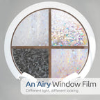 rabbitgoo Window Privacy Film Rainbow Film Decorative Window Sticker, 3D Static Stained Glass Cling Tint for Home Heat Control Non-Adhesive, 23.6 x 157.4 inches