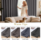 H.VERSAILTEX Blackout Grey Curtains for Bedroom/Living Room Thermal Insulated, 52" Wide x 63" Long Each Panel,Grommet Top (Set of 2 Panels, Charcoal Gray)