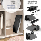 Storage Ottoman Bench with Bins, 30-in Storage Bench for Bedroom End of Bed, Folding Foot Rest Ottoman for Living Room Max 660lbs, Velvet Ottomans, Grey