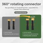 Giraffe Tools Garden Hose 75FT Lightweight Lay Flat Water Hose Kink Free Flexible Hose with 9 Spray Function Nozzle, Black