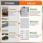 Lifewit 2 Pack Laundry Basket 100L Each, Collapsible Clothes Hamper with Reinforced Handles, Freestanding Waterproof Design for Bedroom and Laundry Room, Grey 200L Total