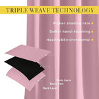 NICETOWN Blackout Patio Curtains for Windows 84 inch Length - Solid Thermal Insulated Grommet Light Reducing Panels Window Treatment for Living Room (Crystal Pink, 2 Panels = 160" Wide)