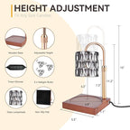 Candle Warmer Lamp with 3 Bulbs, Adjustable Height Dimmable Candle Warmer with Timer, Compatible with Large Jar Candles, Candle Lamp with Charming Gift Box Ribbon for Her/Him