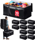Heavy-Duty & Extra Capacity Moving Bags with Backpack Straps, Storage Totes with Double Zipper & Strong Handles, Packing Bags Alternative to Moving Boxes, Moving Supplies (10 Pack, Black)