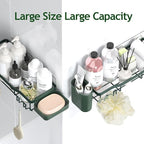 NESOMI Shower Caddy Adhesive Shower Organizer 7-Pack, Rustproof Stainless Steel Bathroom Shelves, Large Capacity No-Drill Rack Storage Accessories with Soap Dish Toothbrush Holder Hooks