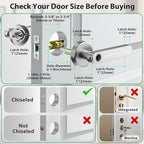 Smart Door Lock with Knob, Keyless Entry Door Locks with Handle, Fingerprint Door Knob for Bedroom/Front Door/Apartment,Generate Passcode Remotely Silver