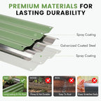 INNO STAGE Galvanized Raised Garden Bed Kit, 6x3x1FT Metal Raised Garden Beds for Vegetables, Rust-Resistant & Easy Assembly, Outdoor Raised Beds for Gardening, Flowers, Herbs (Green)