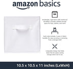 Amazon Basics Collapsible Fabric Storage Cubes Organizer with Handles, Sturdy Storage Bins, White, 10.5-x-10.5-x-11-inch, 6-Pack