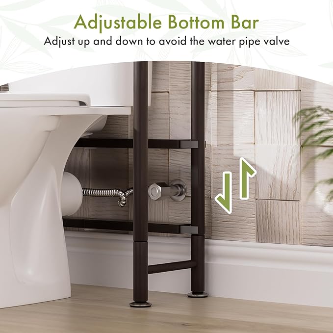 AmazerBath Bamboo Over The Toilet Storage Shelf, Over Toilet Bathroom Organizer Rack, 3-Tier Bathroom Shelves Over Toilet, Space Saver, Espresso