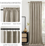 NICETOWN Living Room Camel Velvet 102 inches Long Curtains, Sound and Sunlight Reducing Heavy Matt Rod Pocket Drapes/Panels for High Celling Wall (2 Panel Per Pack, W52 x L102)