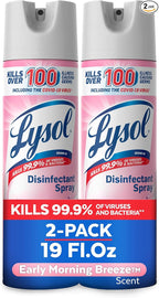 Lysol Disinfectant Spray, Sanitizing And Antibacterial Spray, For Disinfecting And Deodorizing, Early Morning Breeze, 19 Fl Oz (Pack Of 2), Packaging May Vary