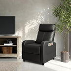 Homall Recliner Chair, Recliner Sofa for Adults, Recliners Home Theater Seating with Lumbar Support, Reclining Sofa Chair for Living Room (Leather, Dark Black)