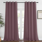 NICETOWN Blackout Living Room Curtain 108 inches Long - Grommet Thermal Insulated Cold & Heat Blocking Window Treatment Sound Reducing Drape for Bedroom (Dry Rose, 1 Piece, W52 x L108)