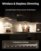 EZVALO Under Cabinet Lighting,1000mAh Rechargeable Puck Lights with Remote,3 Color Temps & 12 RGB Motion Sensor Closet Lights Indoor, Dimmable Under Counter Lights for Kitchen, Shelf Black (6 Packs)
