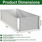 3 Pack Tall 4x2FT Raised Beds for Gardening, Corrugated Galvanized Steel Raised Garden Bed, Outdoor Metal Above Ground Garden Bed for Vegetables and Flowers(Rectangular)
