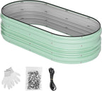 WORKPRO 4x2x1ft Galvanized Raised Garden Bed Set, Rust & Corrosion Protection, Easy Assembly, Safe Edge, Ideal for Vegetables & Flowers, Light Green