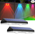 Solar Fence Lights Outdoor, 2PK RGB Solar Lights for Outside Backyard, Patio, Deck Fence, Stair Handrail, Pool and Wall