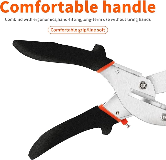 GARTOL Miter Shears, Multifunctional Trunking Shears for Angular Cutting of Moulding and Trim, Adjustable at 45 to 135 Degree, Hand Tools for Cutting Soft Wood, Plastic, PVC, No Replacement Blade