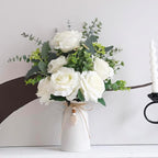 Charming 6-Inch Ceramic Vase | Jute Rope & Heart Charm Vase for Bohemian Farmhouse & Boho Décor, White Color