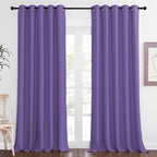 NICETOWN Blackout Curtains 84 Inch Length, Thermal Insulated Curtains for Bedroom Grommet Energy Saving Room Darkening Drapes for Living Room Window, 1 Panel, Lilac Purple, 66" W x 102" L