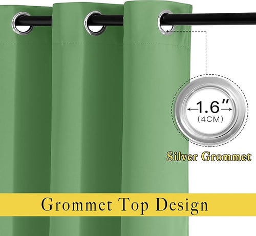 NICETOWN Blackout Curtains for Boys Room - Thermal Insulated Solid Grommet Room Darkening Curtains/Panels/Drape for Bedroom (Forest Green, 1 Pair, 46 by 72-Inch)