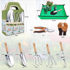 Kynup Gardening Tools, Garden Tools Set-9 Piece Gardening Gift for Women, Gardening Kit Ideal Hand Garden Tool, Thickened Stainless Steel, Rust-Proof, Garden Supplies, Essentials, Garden Stuff
