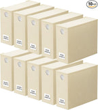 SpaceAid 10 Pack Bed Sheet Organizers and Storage, Foldable Sheet Organizer for Linen Closet, Sheets Set Folder Keeper with Window XL (Queen & King Size) Organizing Bedding Container, Beige
