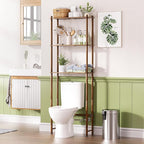 AmazerBath Bamboo Over The Toilet Storage Shelf, Over Toilet Bathroom Organizer Rack, 3-Tier Bathroom Shelves Over Toilet, Space Saver, Walnut Brown