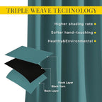 NICETOWN Room Darkening Curtain Panels - Home Fashion Ring Top Thermal Insulated Room Darkening Curtains for Bedroom/Living Room (2 Panels, 80" Wide by 95" Long, Sea Teal)