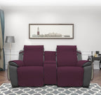 Easy-Going Loveseat Recliner Cover with Console, Reversible Couch Cover for Living Room, Split Sofa Cover for Each Seat with Elastic Straps for Kids, Dogs, Pets(2 Seater, Wine/Beige)