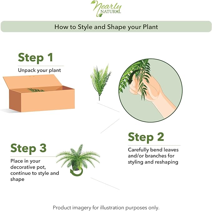 Nearly Natural 48-in Artificial Boston Fern, Large Hanging Fake Plant Wall Decor with 67 Fronds, Faux Fern Vines that Look Real for Home and Office Decor