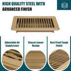 VOISEN Floor Register 4x8, 2 Pack Floor Vent Covers, Steel Adjustable Air Supply Grille Register Vent Cover Grill for Sidewall and Floor, Vent Covers for Home Floor,Brown