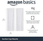 Amazon Basics Portable Blackout Curtain Shade with Suction Cups, Noise Reducing, Energy Saving, 50"W x 78"L, White, 2-Pack