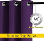 NICETOWN Blackout Living Room Curtains Extra Wide, Triple Weave Grommet Top Thermal Insulated Window Treatment Light Blocking Panels for Patio/Porch (Royal Purple, W80 x L84, Set of 2)