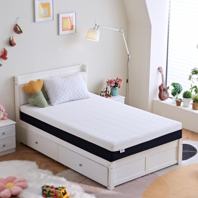 Twin Size Mattress, 10 Inch Gel Memory Foam Mattresses, Medium Firm for Cool Sleeping, Pressure Relief, Easily Replaceable,CertiPUR-US Certified Colchón in a Box