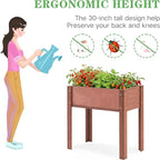 Raised Garden Bed with Legs (31x16x31''), Solid Wood Elevated Planter Box for Outdoor