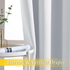 NICETOWN Patio Door Curtain Room Darkening Drapes, Grommet Light & Heat Blocking Room Divider Curtain Panel Window Drape for Bedroom/Living Room (Greyish White, W80 x L90, 1 Panel)