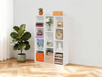 Whitmor 11 Cube Storage Organizer, 4 Tier Stackable Bookcase, Open Storage Display Bookshelf, Storage Cabinet for Living Room, Bedroom, Home, Office, 29.1" L x 9.4" W x 41.7" H, White